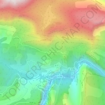 Mapa topográfico La Tièye, altitude, relevo