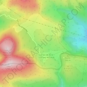 Mapa topográfico Libran, altitude, relevo