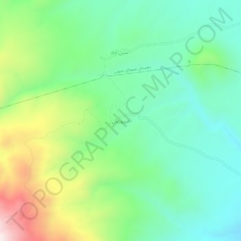 Mapa topográfico Firuzian, altitude, relevo