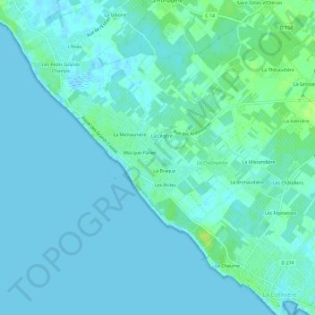 Mapa topográfico La Biroire, altitude, relevo