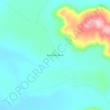 Mapa topográfico Riacho do Buriti, altitude, relevo