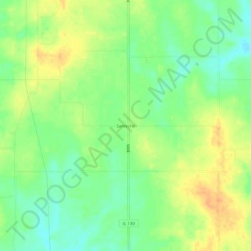 Mapa topográfico Samsville, altitude, relevo