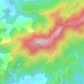 Mapa topográfico Pico do Urubu, altitude, relevo