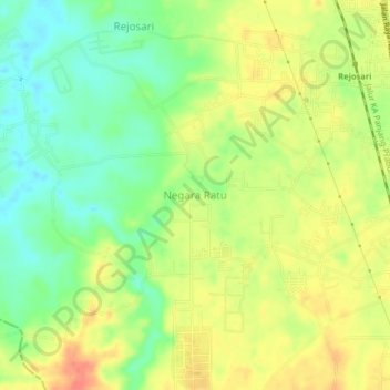Mapa topográfico Negara Ratu, altitude, relevo