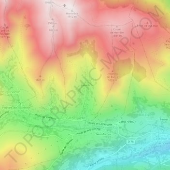Mapa topográfico Labach, altitude, relevo