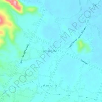 Mapa topográfico patangahan, altitude, relevo