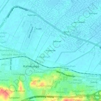 Mapa topográfico Klaseman, altitude, relevo