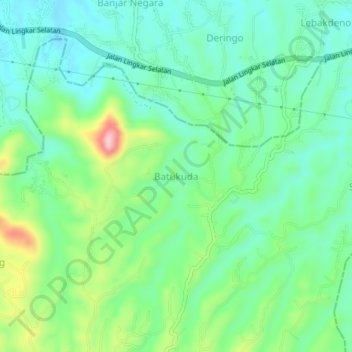 Mapa topográfico Batukuda, altitude, relevo