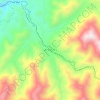 Mapa topográfico Miraflores, altitude, relevo