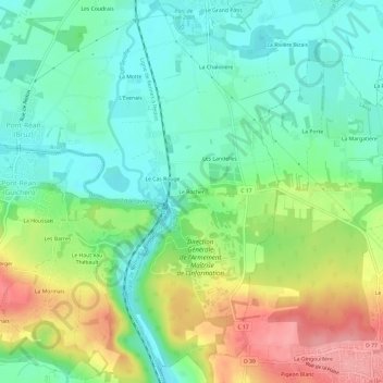 Mapa topográfico Le Rocher, altitude, relevo