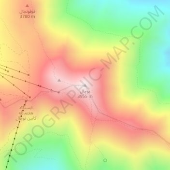 Mapa topográfico Tochal, altitude, relevo