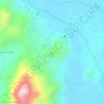 Mapa topográfico Buntu Kesu, altitude, relevo