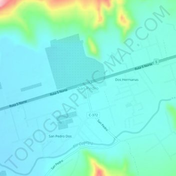 Mapa topográfico San Pedro, altitude, relevo