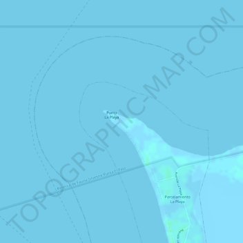 Mapa topográfico Punta La Playa, altitude, relevo