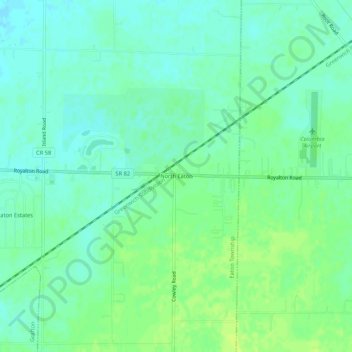 Mapa topográfico North Eaton, altitude, relevo