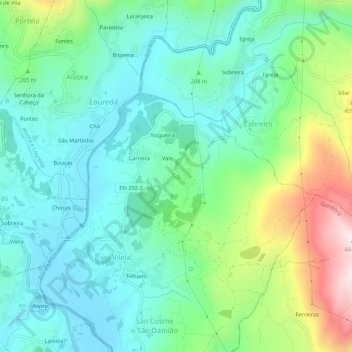 Mapa topográfico Sá, altitude, relevo