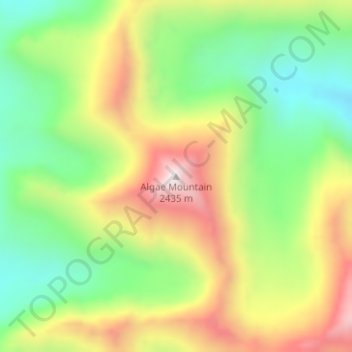Mapa topográfico Algae Mountain, altitude, relevo