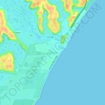 Mapa topográfico Marobá, altitude, relevo