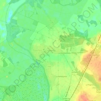 Mapa topográfico Le Chêne, altitude, relevo