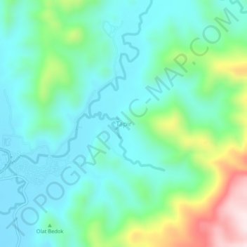 Mapa topográfico Tapir, altitude, relevo