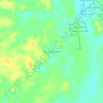 Mapa topográfico Rantau Baru, altitude, relevo