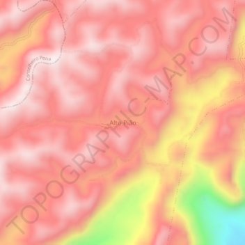 Mapa topográfico Alto Pião, altitude, relevo