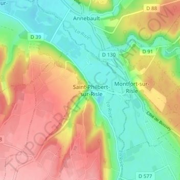 Mapa topográfico Le Village, altitude, relevo
