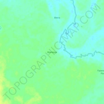 Mapa topográfico Manteiga, altitude, relevo