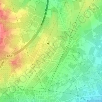 Mapa topográfico La Herrada, altitude, relevo