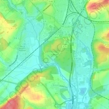 Mapa topográfico Le Berger, altitude, relevo