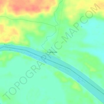 Mapa topográfico Exaltación, altitude, relevo