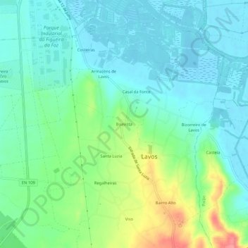 Mapa topográfico Boavista, altitude, relevo