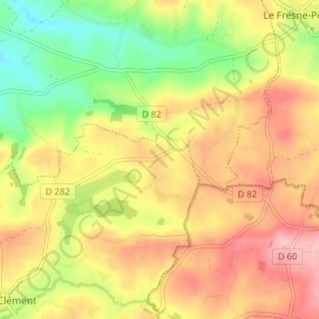 Mapa topográfico Moutons, altitude, relevo
