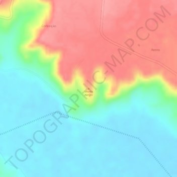 Mapa topográfico Monte Alegre, altitude, relevo