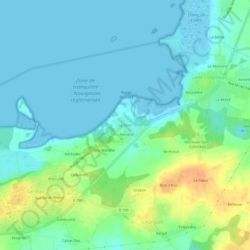 Mapa topográfico Le Duer, altitude, relevo