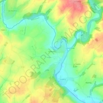 Mapa topográfico Le Plessis, altitude, relevo