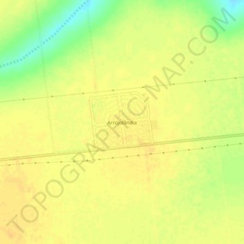 Mapa topográfico Arrojolândia, altitude, relevo