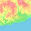 Mapa topográfico Caramujeira, altitude, relevo
