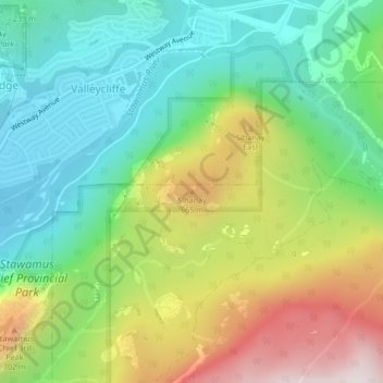 Mapa topográfico Slhanay, altitude, relevo