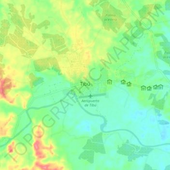 Mapa topográfico Tibú, altitude, relevo