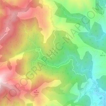 Mapa topográfico Bergeries de Pezzo, altitude, relevo