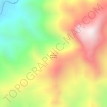 Mapa topográfico Gunung Puntang, altitude, relevo