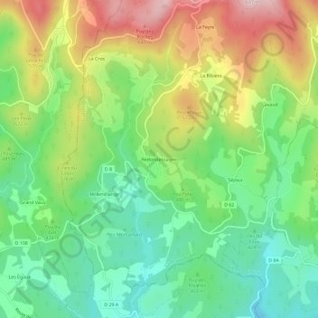 Mapa topográfico Redondessagne, altitude, relevo