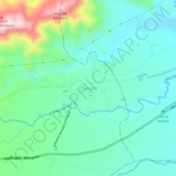 Mapa topográfico Chucuní, altitude, relevo