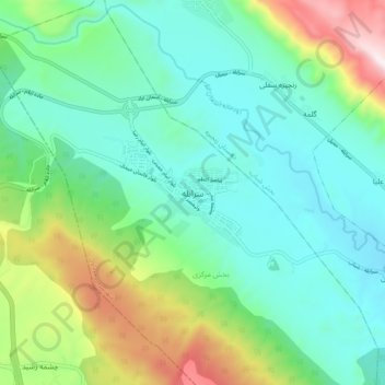 Mapa topográfico Sarableh, altitude, relevo