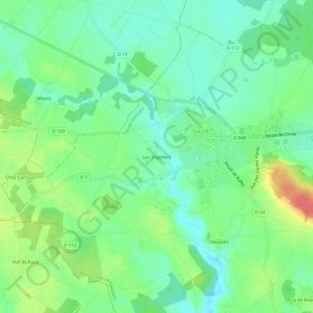 Mapa topográfico Les Segeliers, altitude, relevo