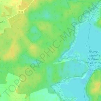 Mapa topográfico Forêt de Montmorency, altitude, relevo