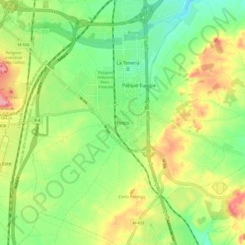 Mapa topográfico Pinto, altitude, relevo