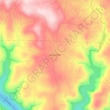 Mapa topográfico Barro Preto, altitude, relevo