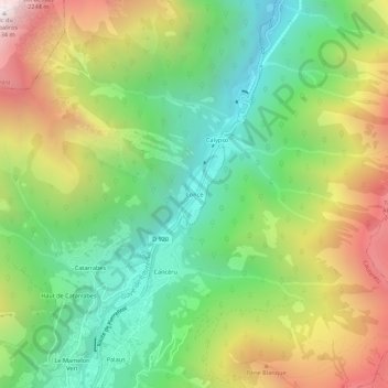 Mapa topográfico Concé, altitude, relevo